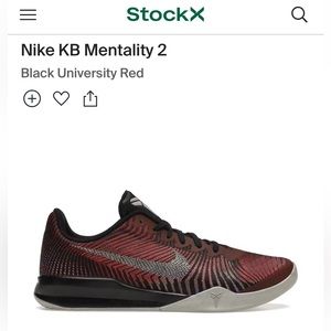 Used but very good condition KB Mentality 2 red metallic silver black size 13